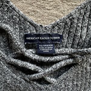 American Eagle Outfitters Charcoal Knit Top